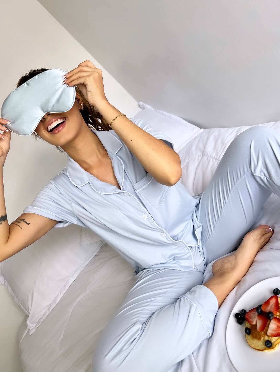 Pijama Alana Celeste Pantalón