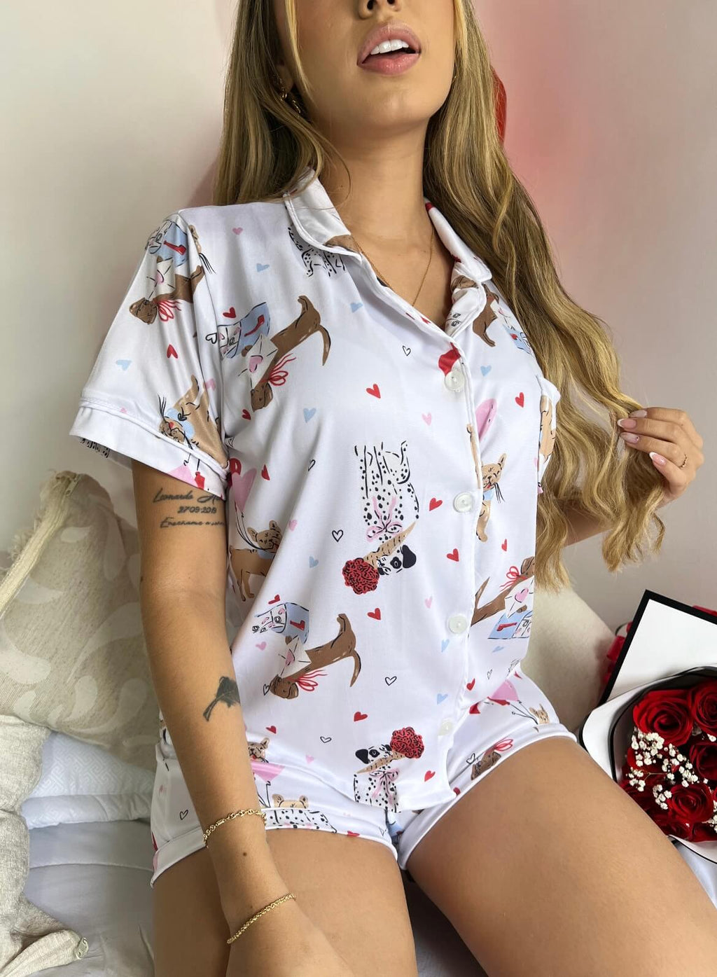 Pijama Alana Dog Love Short