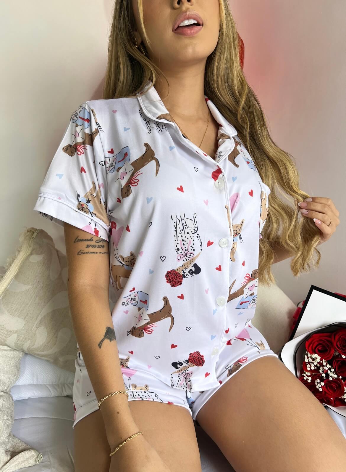 Pijama Alana Dog Love Short