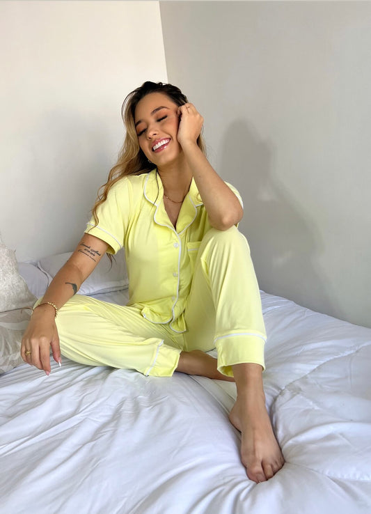 Pijama Alana Amarillo Pantalón