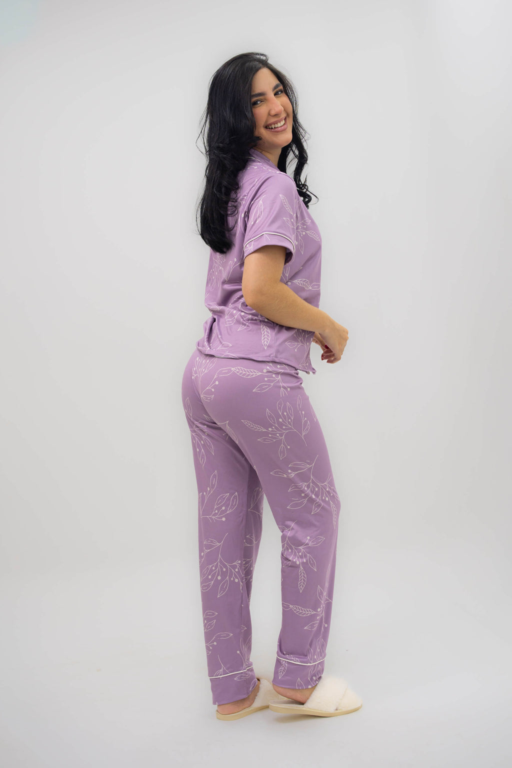 Alana Floral Lila Pantalón