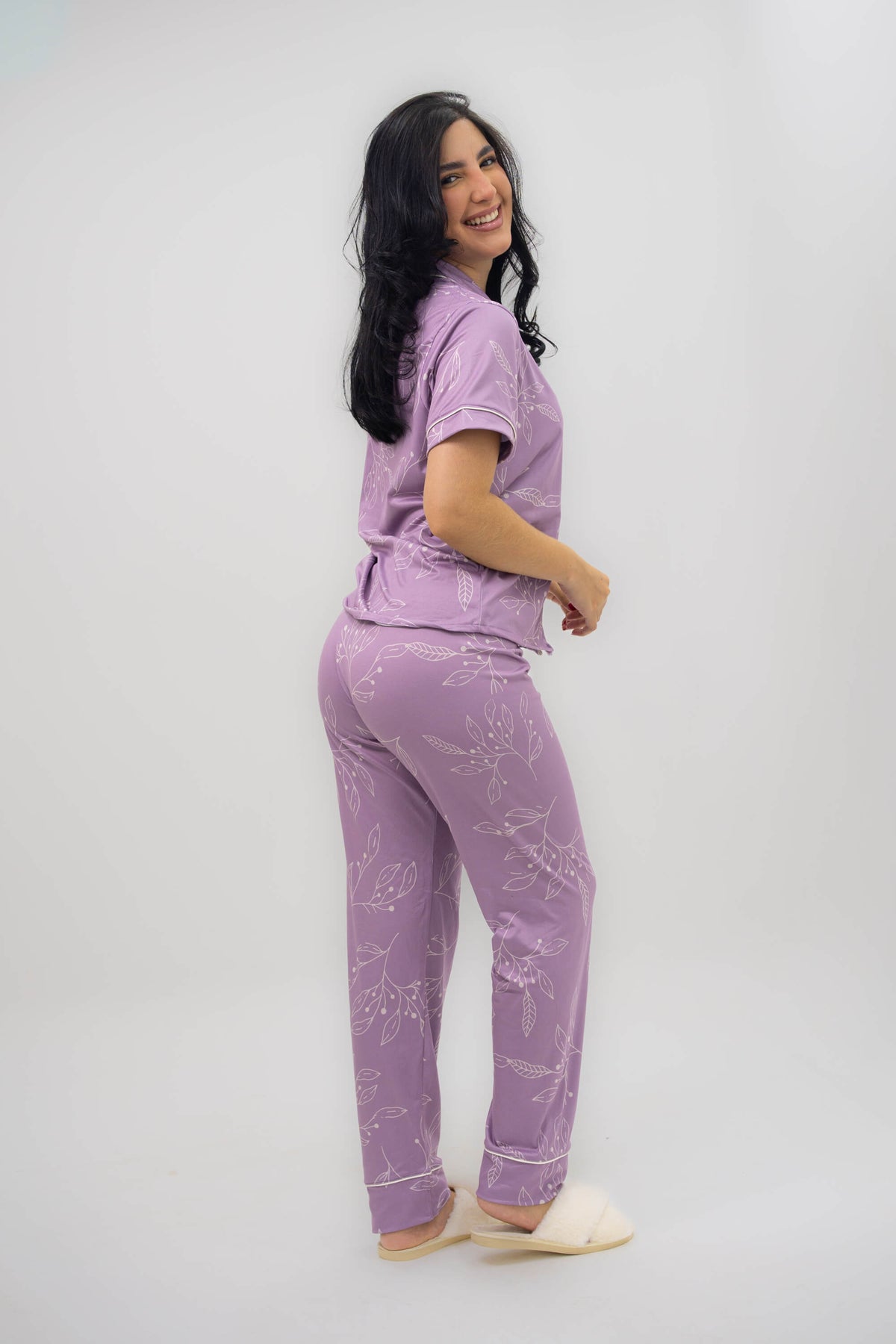 Alana Floral Lila Pantalón