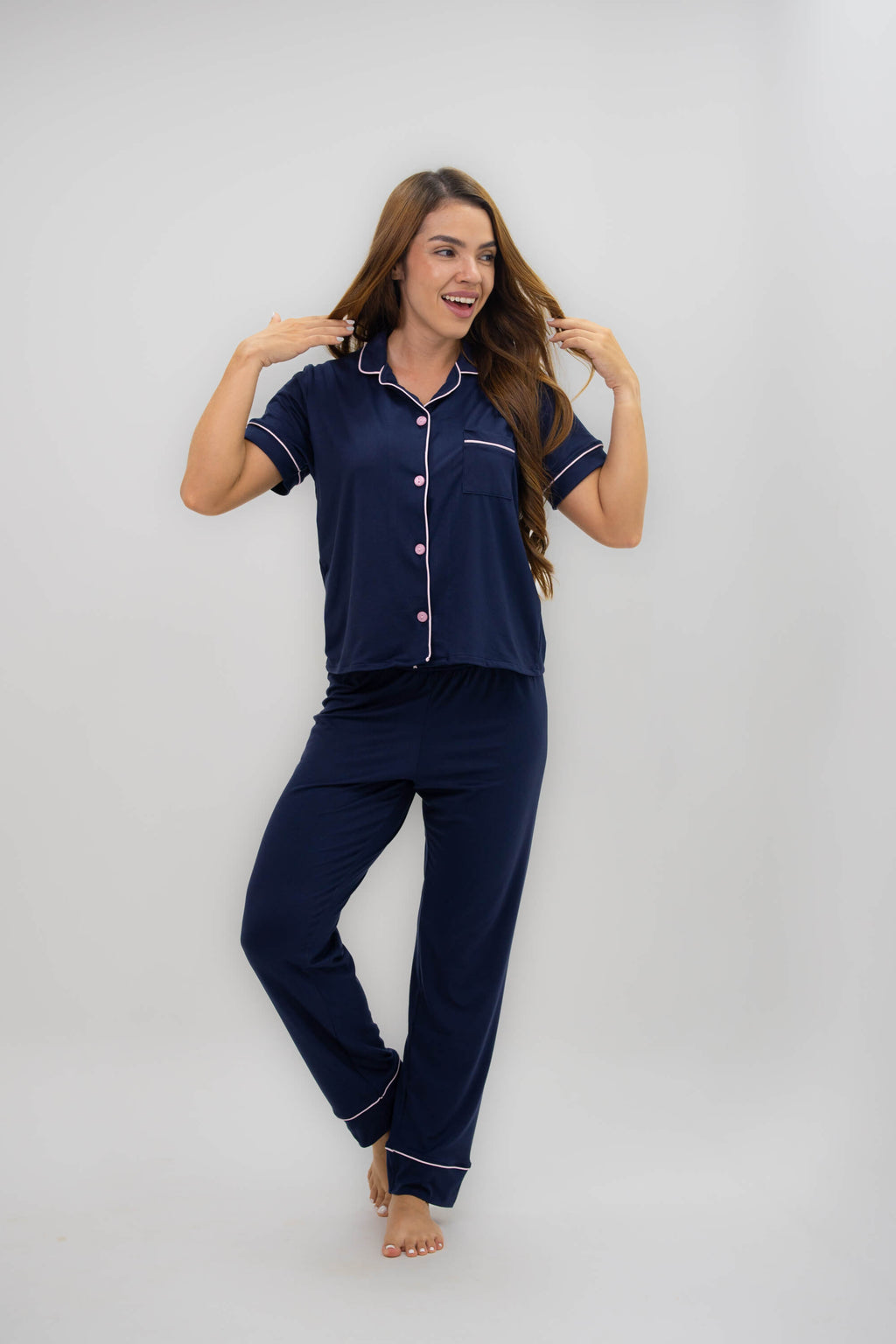 Alana Azul Marino Pantalón