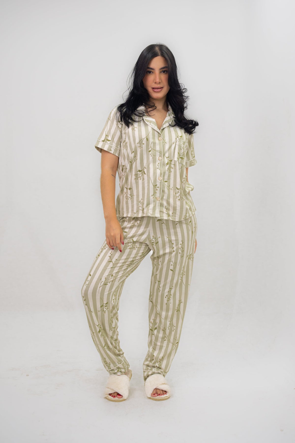 Alana Floral Verde Pantalón
