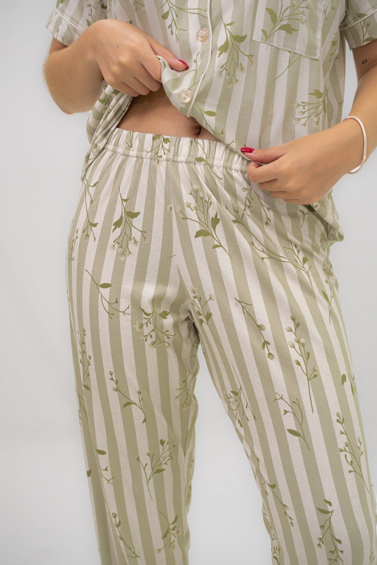 Alana Floral Verde Pantalón