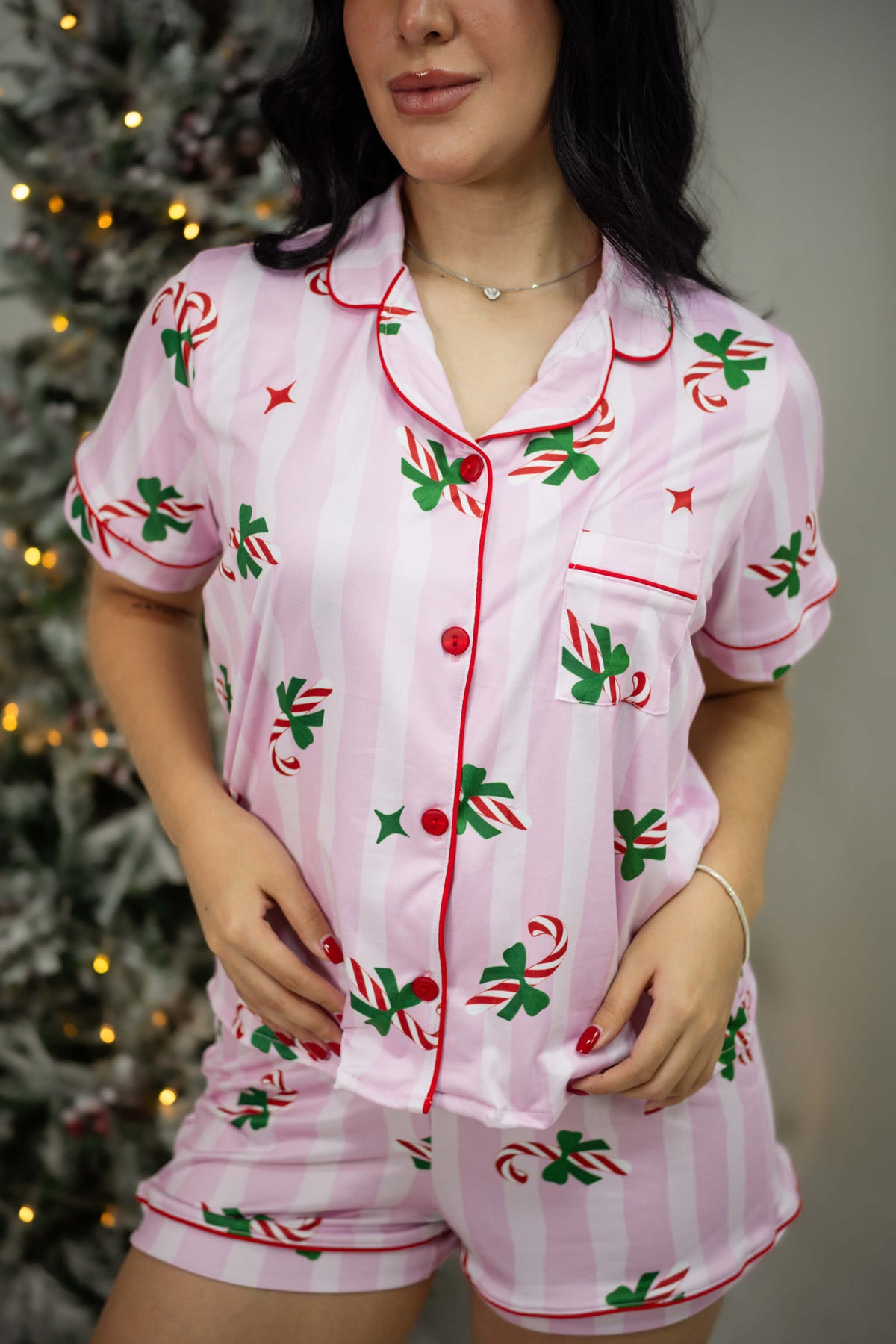 Alana Bastones Navideños Short