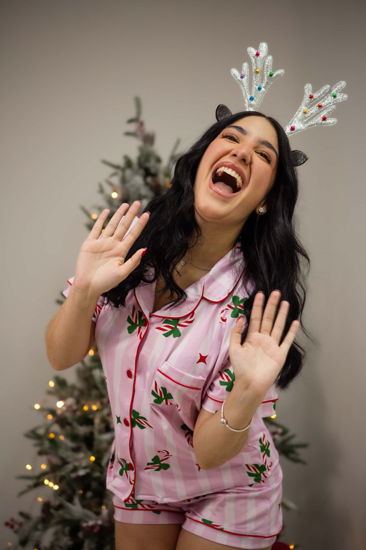 Alana Bastones Navideños Short