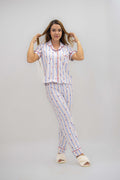 Alana Corazones Lineas Azul Pantalón