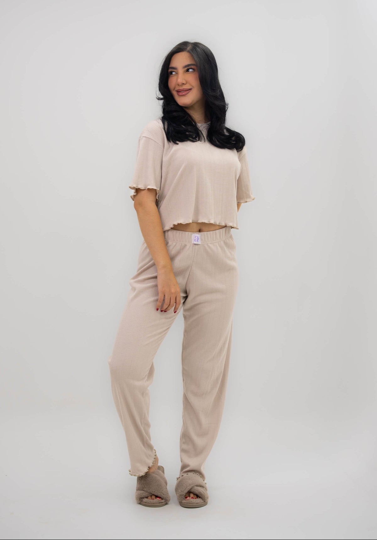Emma Crop + Pant - Beige