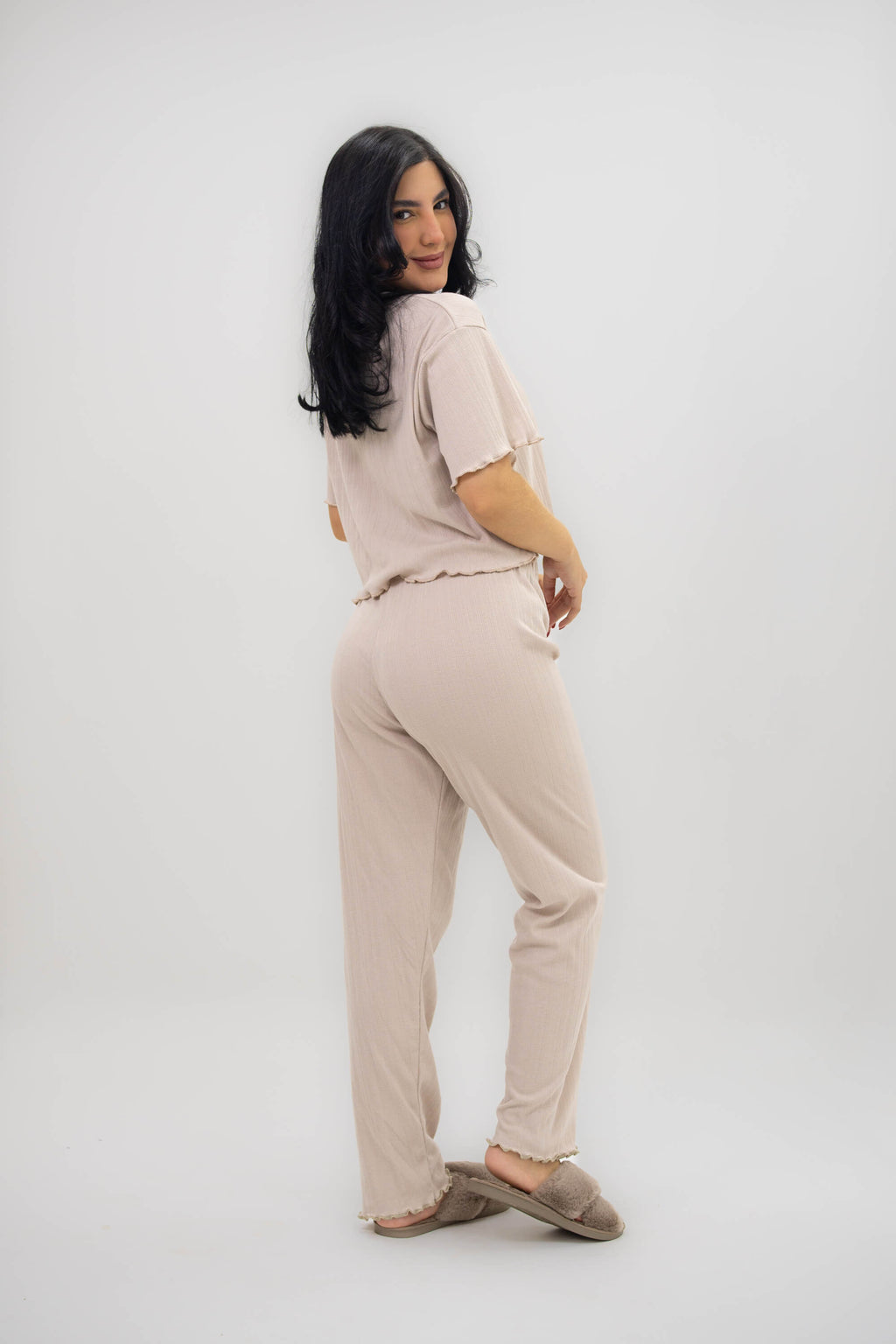 Emma Crop + Pant - Beige