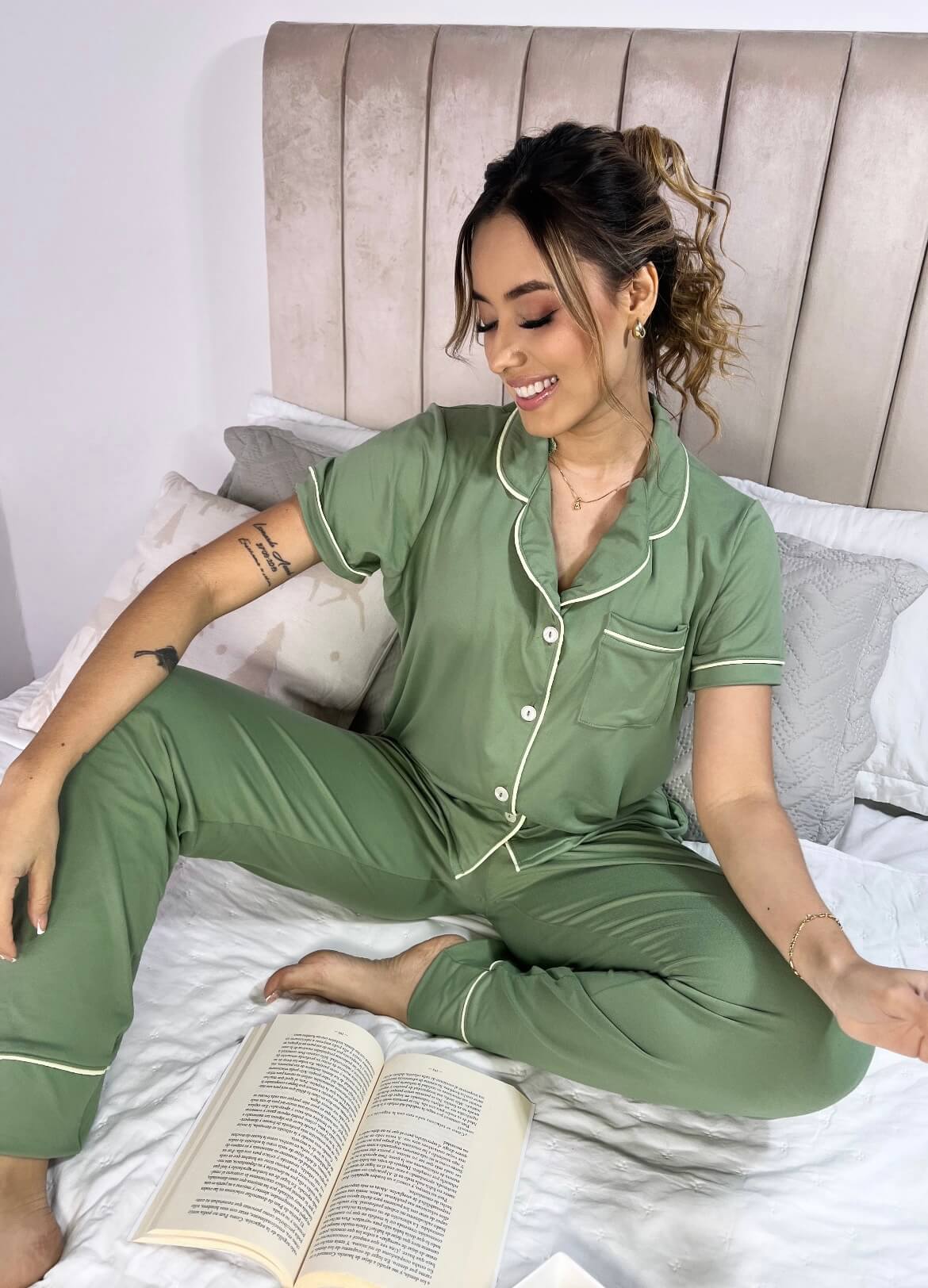 Pijama Alana Pistacho Pantalón