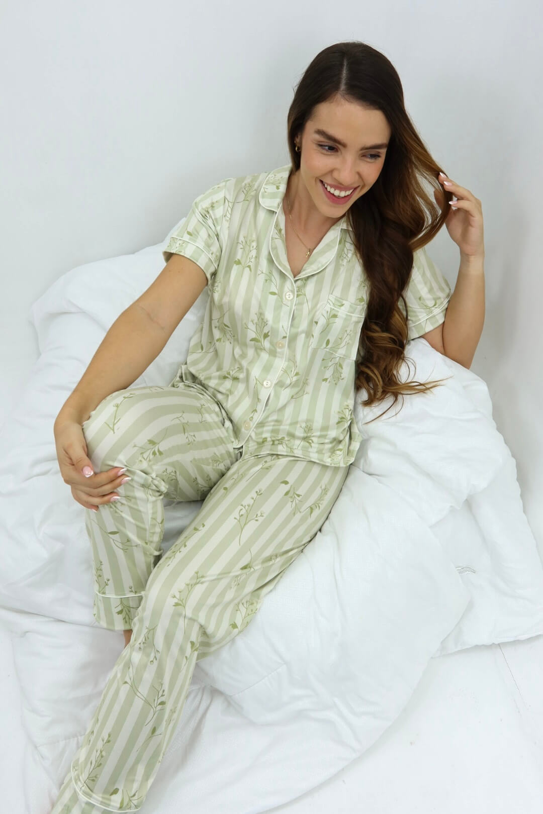 Alana Floral Verde Pantalón