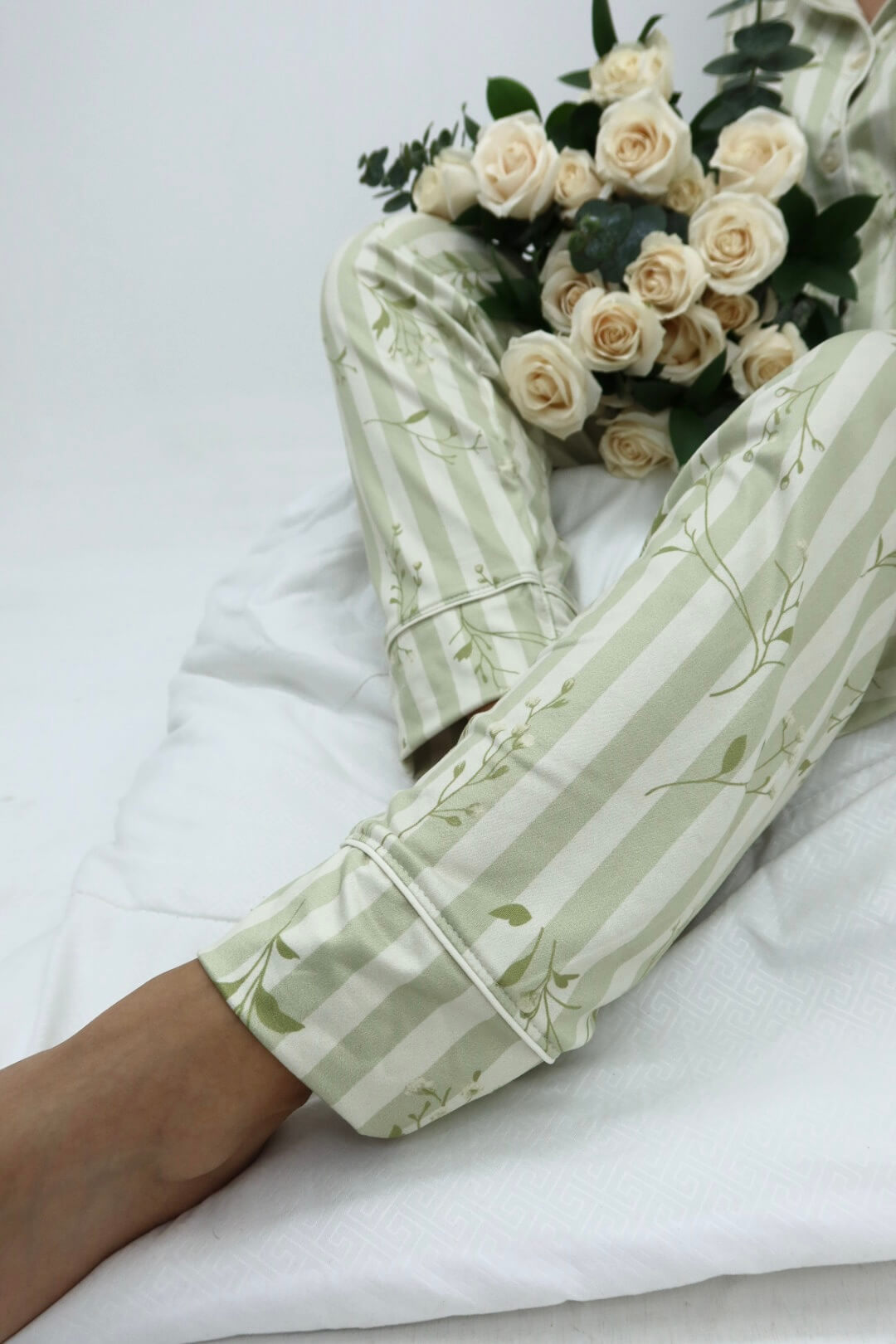 Alana Floral Verde Pantalón