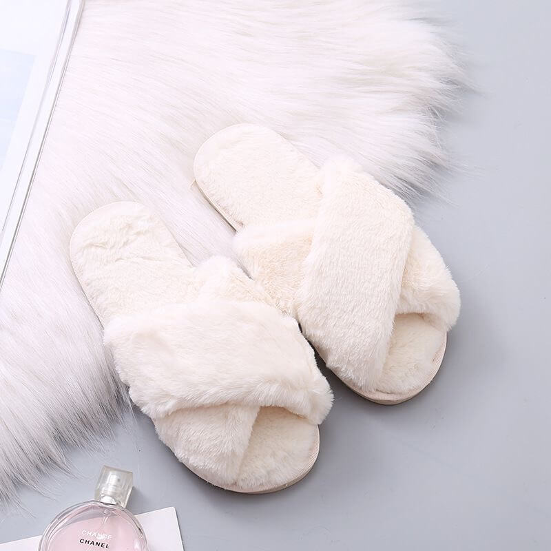 Pantuflas de Felpa Marfil