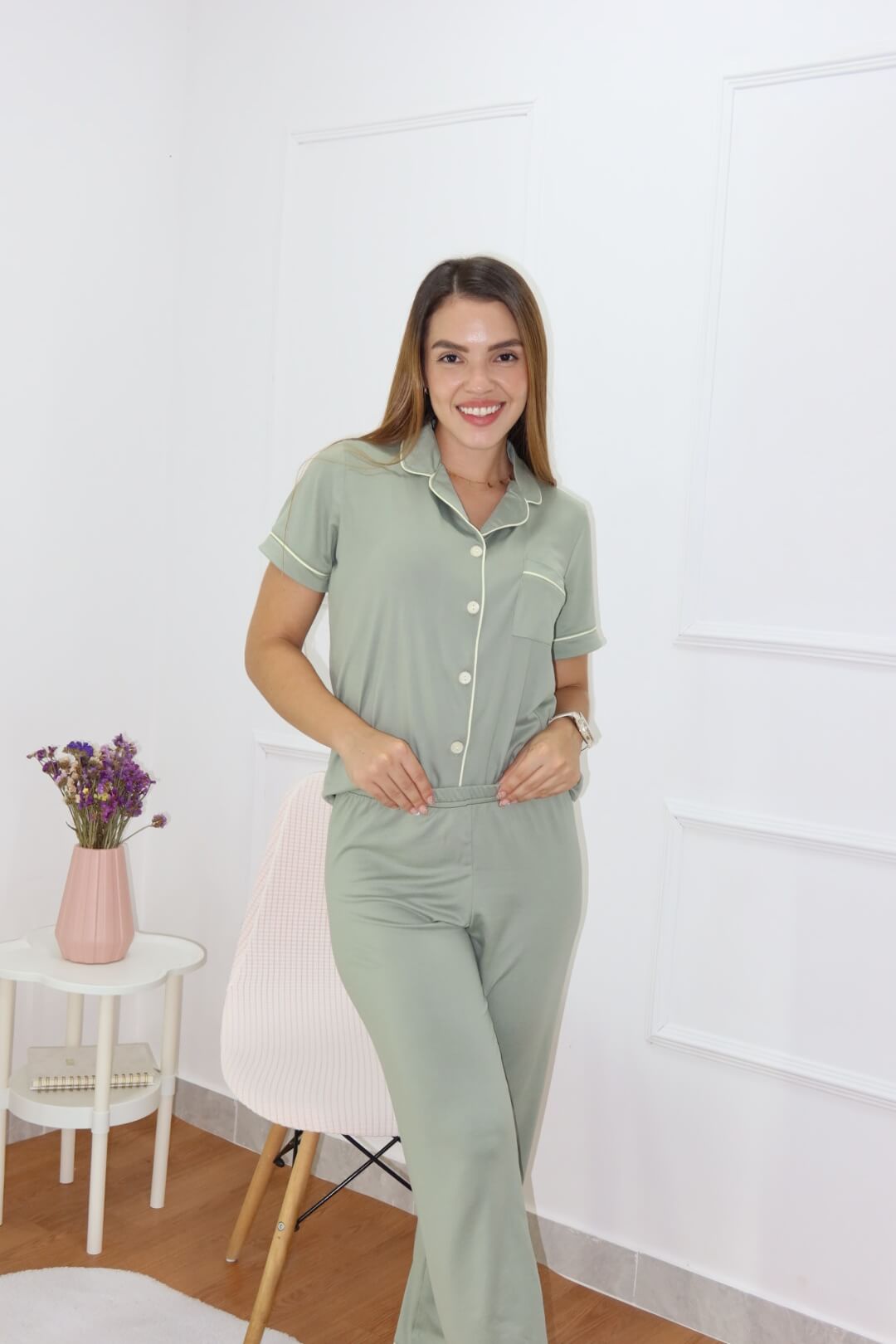 Pijama Alana Pistacho Pantalón